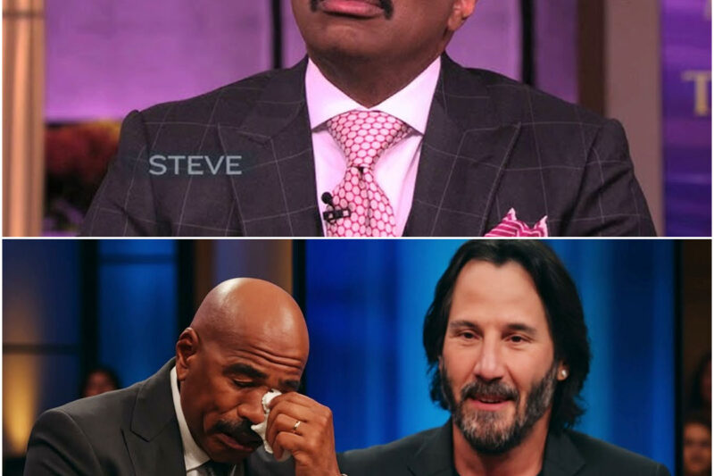 Talk show host Steve Harvey cries after emotional message from Keanu Reeves