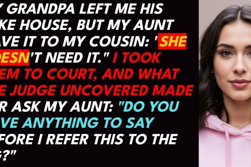 My Grandpa Left Me His Lake House, But My Aunt Said “She Doesn’t Deserve It”—Then The Judge Found…