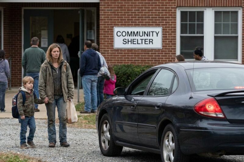 My 6-year-old and me were at a SHELTER when a black sedan arrived…