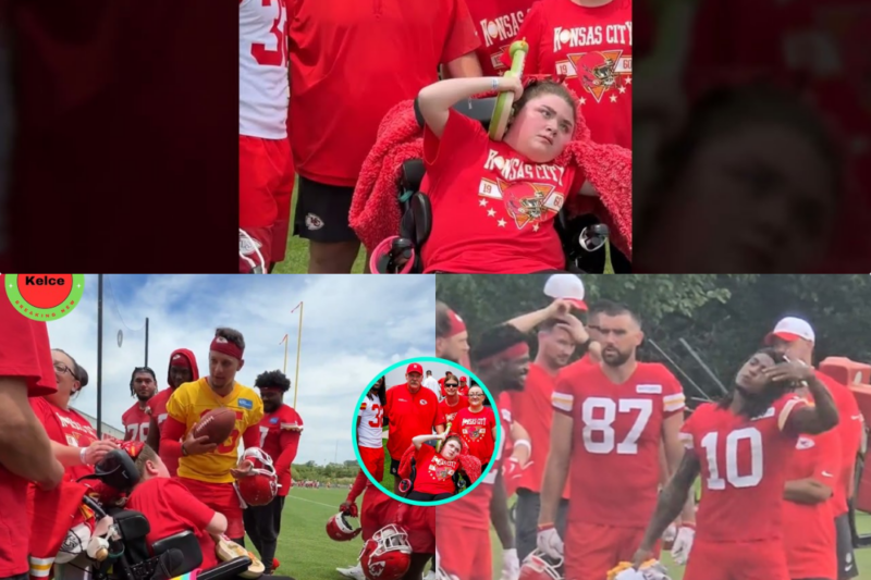 Heartwarming Moments as Travis Kelce and Patrick Mahomes Welcome Special Fan Trinity to Chiefs Practice