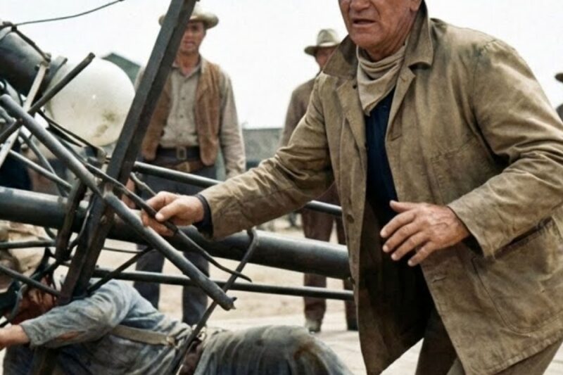 John Wayne Saw a Man Pinned Under a Fallen Rig — What He Did Next Shocked the Studio D