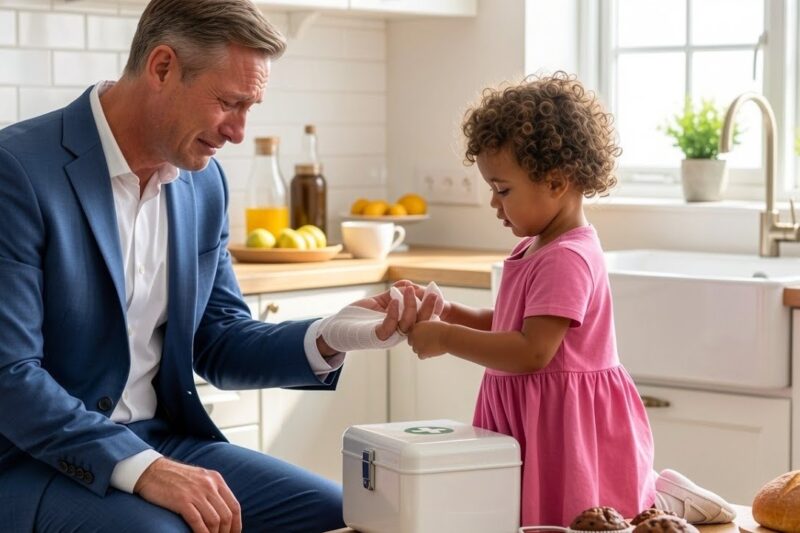 The Billionaire Tried to Hide His Burned Hand — But the Maid’s Toddler Ran for a First Aid Kit