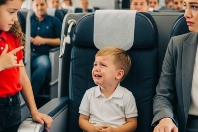 Millionaire’s deaf son cried Nonstop on the Plane — Until a little girl used sign language