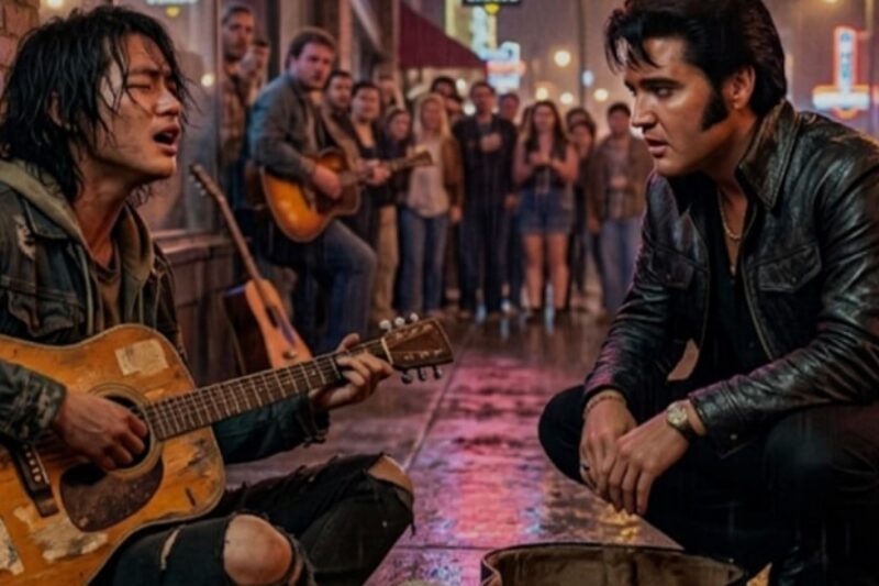 Elvis Presley Heard a Homeless Boy Singing His Song… Seconds Later, The Entire Street Froze D
