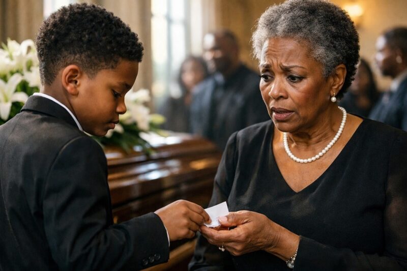 At my husband’s funeral, my grandson slipped me a note that changed everything by dawn