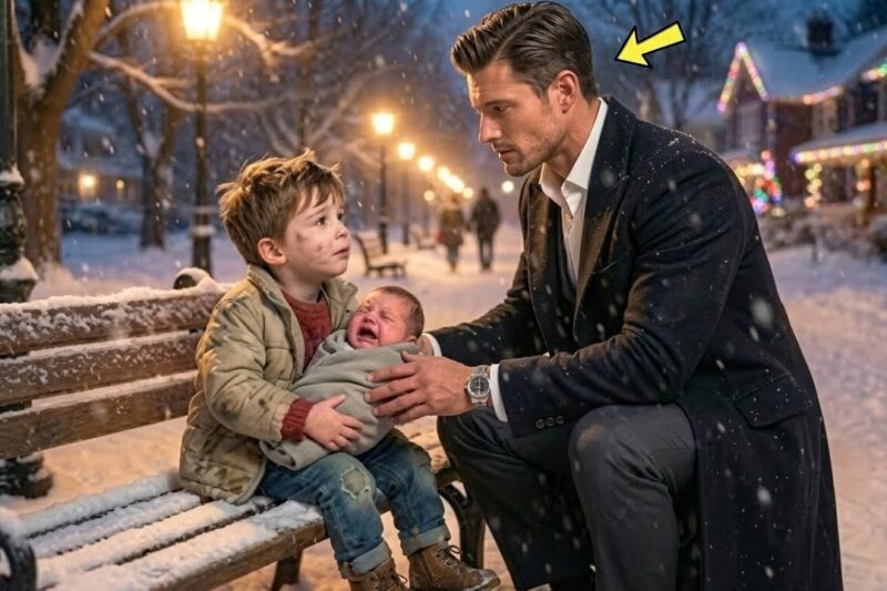 “Sir, My Baby Sister Is Freezing…” Little Boy Said—The CEO Wrapped Them in His Coat & Took Home…