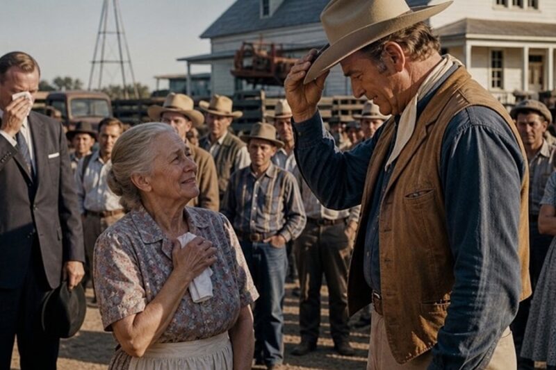 John Wayne Walked Into A Widow’s Farm Auction In Texas 1958 — What He Did Made The Banker Cry D
