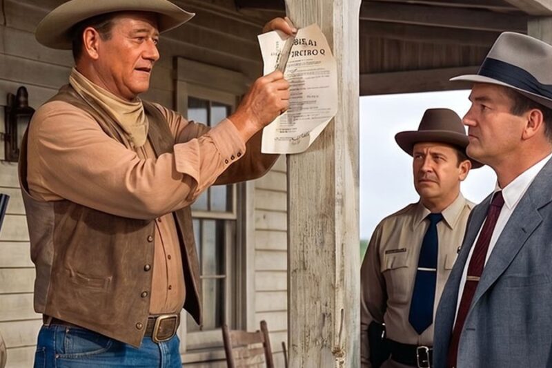 John Wayne Saw a Deputy Evict a Kansas Farmer in 1955,He Walked Up and Ripped the Notice Down. D