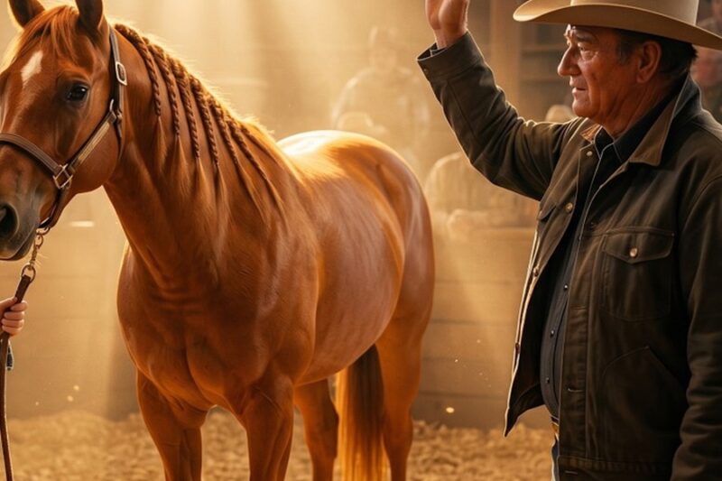 John Wayne Saw A Girl Lead Her Father’s Horse To Auction In Montana 1957 — Then He Raised His Hand D