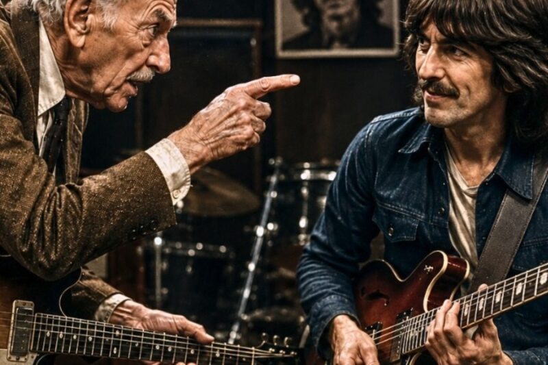 82 Year Old Guitar Legend BET George Harrison He Couldn’t Play This Riff — 5 Minutes Later He Was.