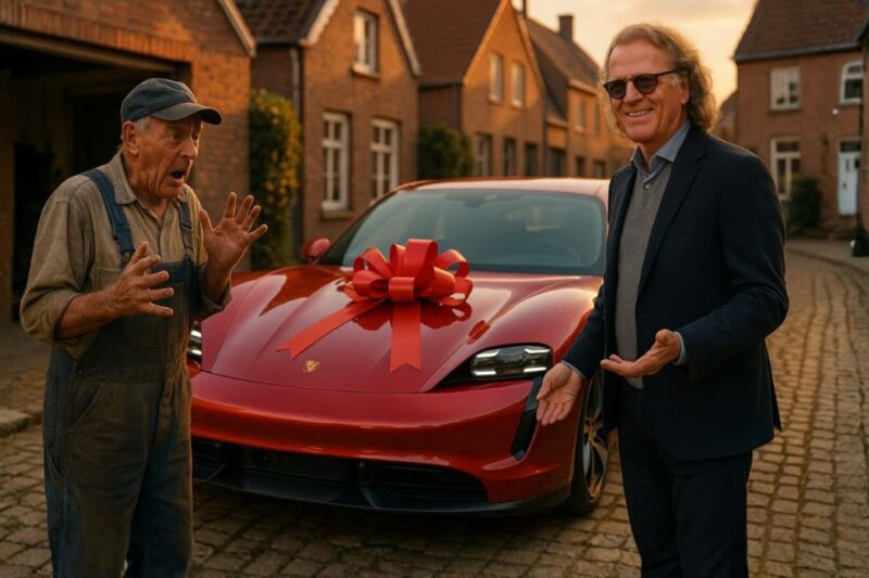 ELDERLY MECHANIC HELPS ANDRÉ RIEU… 24 HOURS LATER A PORSCHE TAYCAN APPEARS AT HIS DOOR JJ