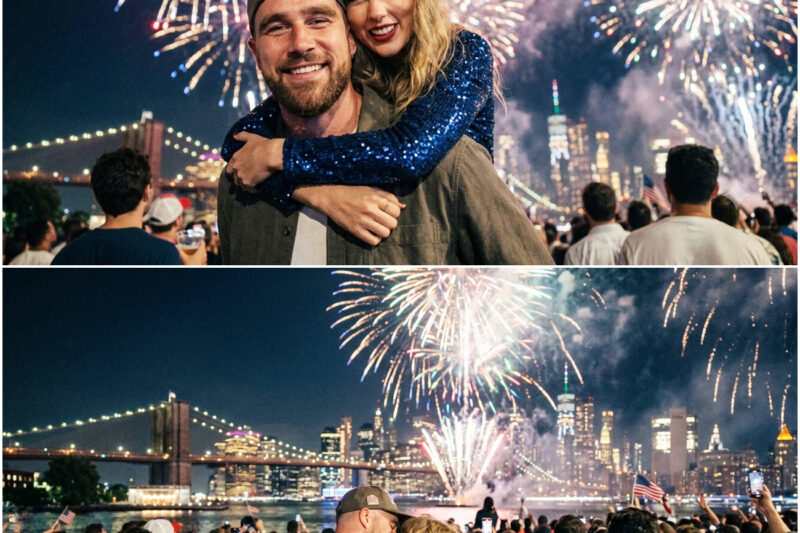 First Honeymoon Glimpse of Glowing Taylor Swift and Travis Kelce Sharing a Sweet Kiss as Fireworks Light Up the Sky During the 50th Macy’s 4th of July Celebration in NYC After Their Magnificent MSG Wedding