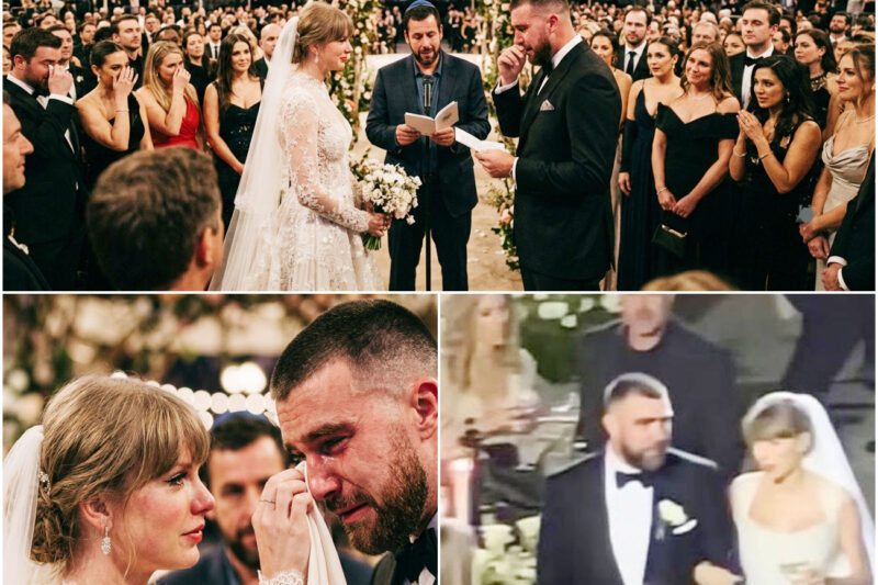 Full Video of Travis Kelce Crying as He Reads the Sweetest Vows to His Wife Taylor Swift, Leaving Her Blushing and in Tears – Guests Were Taken on an Emotional Rollercoaster When Taylor Used Her Wedding Dress to Wipe His Uncontrollable Tears… See Unseen Clip