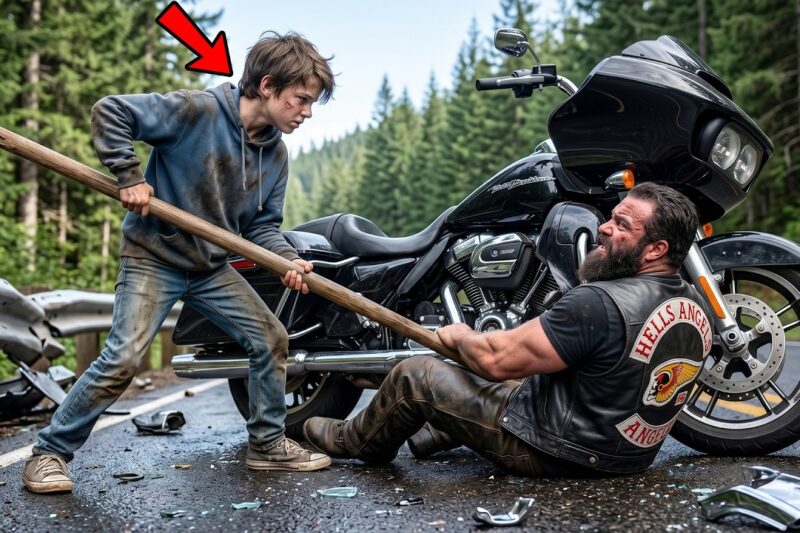 Bullied Kid Saved a Crushed Hells Angel from a Wreck—300 Bikers Arrived to Escort Him to School