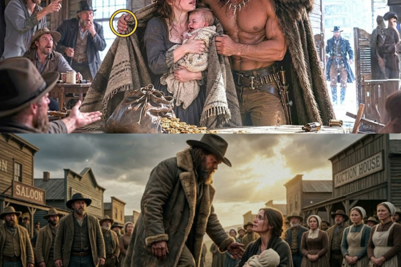 Sold With Her Baby, She Expected Hell—Until a Mountain Man Whispered, “I’ll Be Father & Husband Both