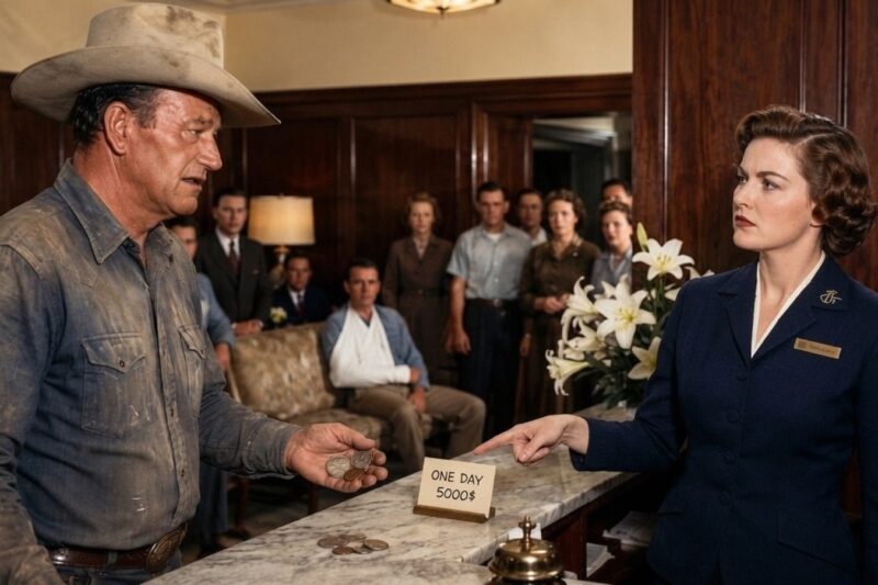 The Receptionist Kicked John Wayne Out of His Own Hotel—10 Seconds Later, Everyone Froze in Shock D